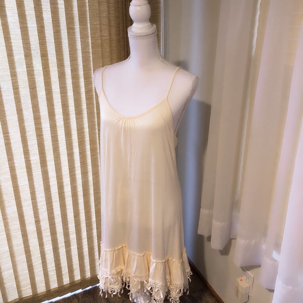 Cream Lace Skirt or Dress Extender 1XL Slip